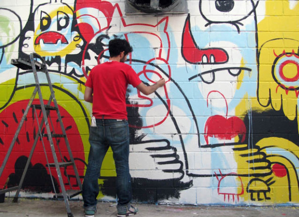 Jon Burgerman / Garden Of Eden Bushwick Mural, New York 2011