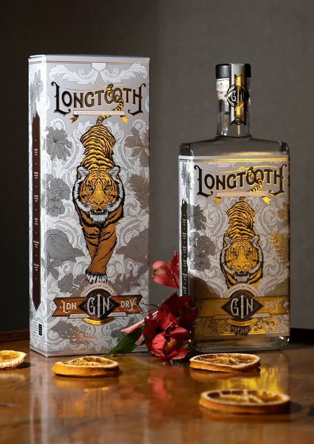 Longtooth gin packaging