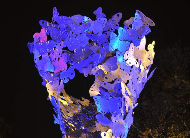 Silk Moths at Night Public Sculpture Salmon Properties