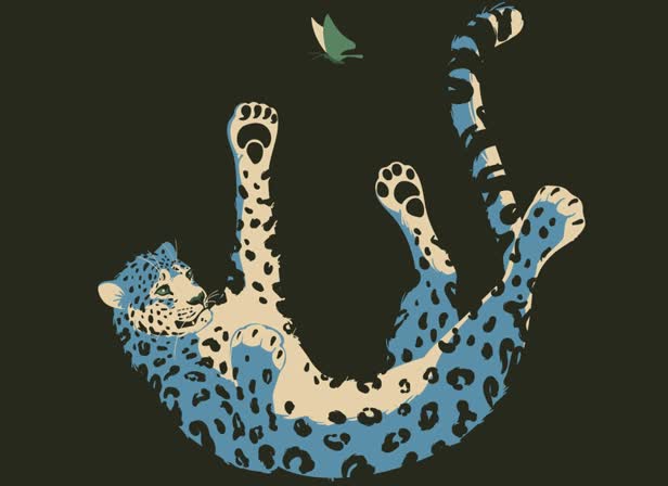 Butterfly and falling snow leopard.jpg