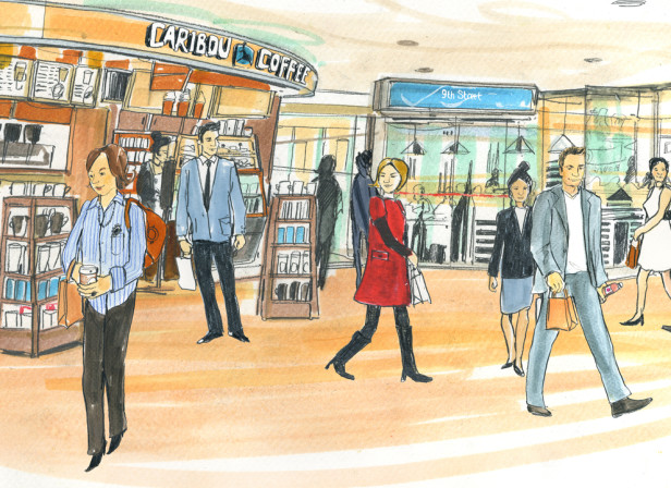 AT&amp;T Tower Promotion Brochure Caribou Coffee Shop