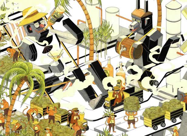 Jon Fox - Personal Piece - Rhum Harvest - Ink and Coloured Pencil on paper - 120x168cm.jpg