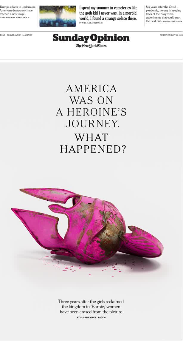 The Odyssey vs Barbie Opinions section cover / The New York Times