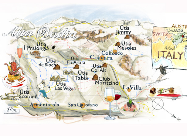 Alta Badia Ski Food And Lodge Map Conde Nast Traveller