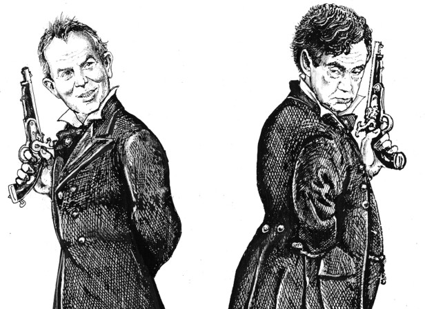Blair and Brown Duel GQ magazine