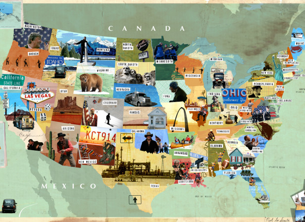 Stephen Fry in America Map Harper Collins