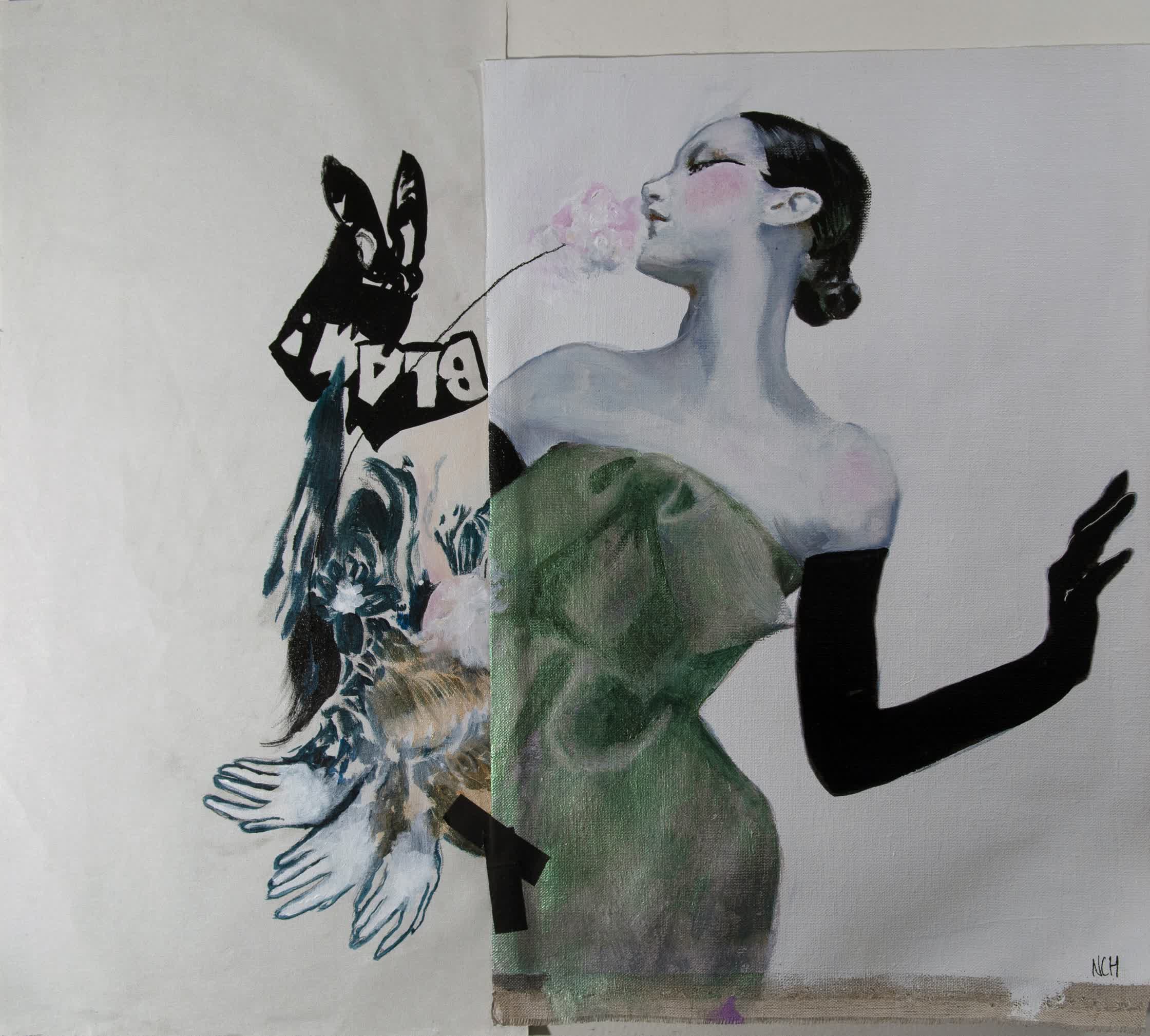 3.Balenciaga_Haute_Couture 2022_bella_hadid_Acrylic_ink_stitching_canvas_Naja_Conrad-Hansen_.jpg