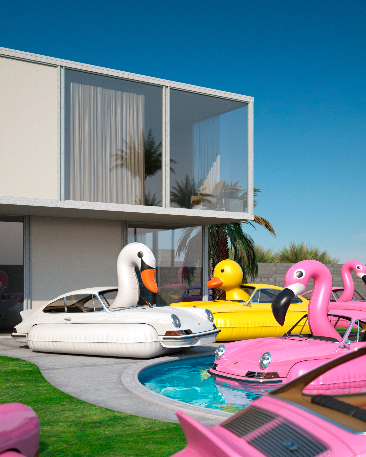 flock of porsche flamingos.jpg