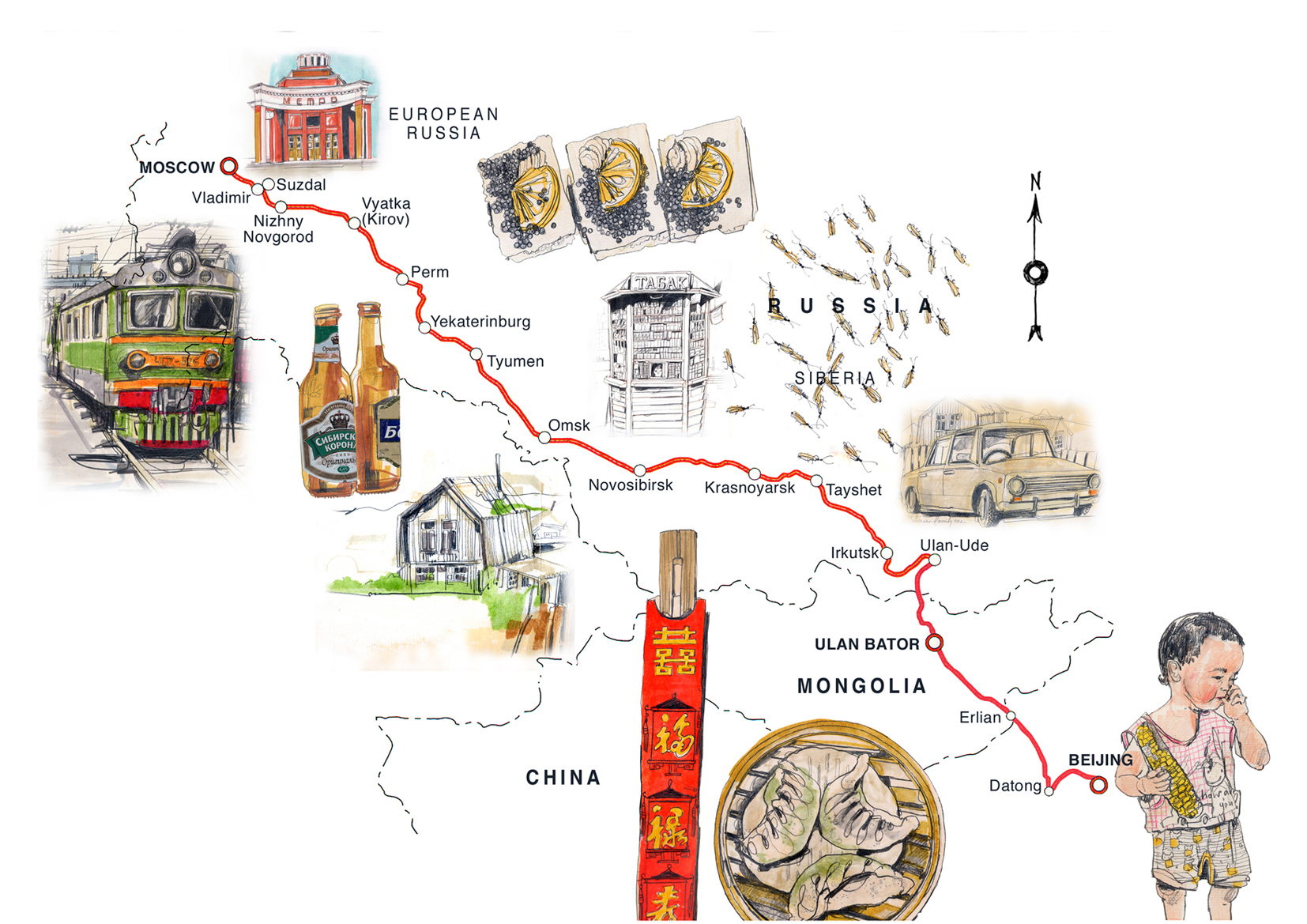 Transiberian Train Route Map