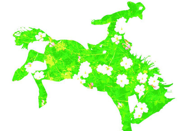 Cowboy Riding A Bucking Horse Flower
