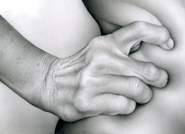 Male Hand Grasping Female Flesh