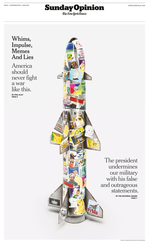 Trump's war Opinion cover / New York Times